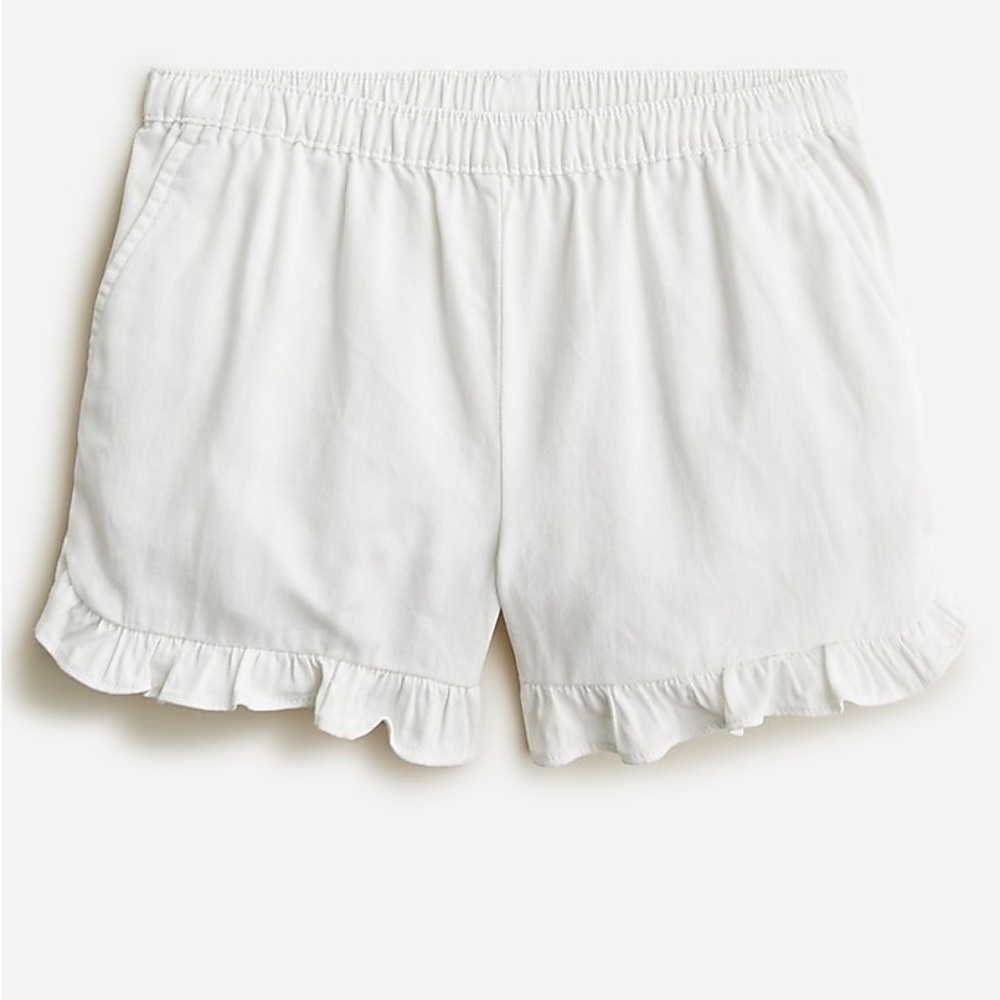 J Crew Girls' ruffle pull-on short in soft chino BF476